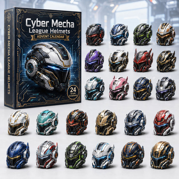 CHRISTMAS KICKOFF 40% OFF - Cyber Mecha League Helmets Advent Calendar 2026 - 24-Day Festive Countdown, Acrylic Charms Blind Box - Gift For Helmets Lovers AC0HA030