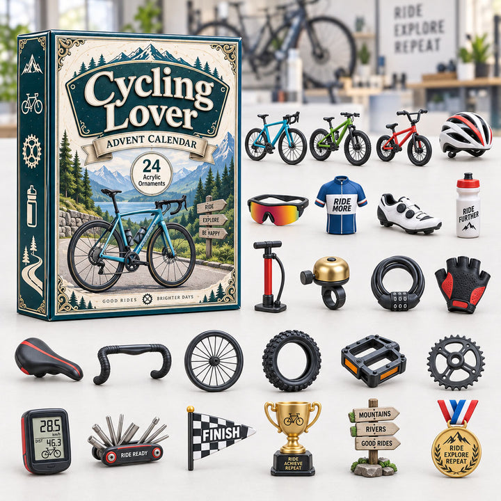 CHRISTMAS KICKOFF 40% OFF - Cycling Lover Advent Calendar 2026 - 24-Day Festive Countdown, Acrylic Charms Blind Box - Gift For Outdoor Hobby Lovers AC0HA253