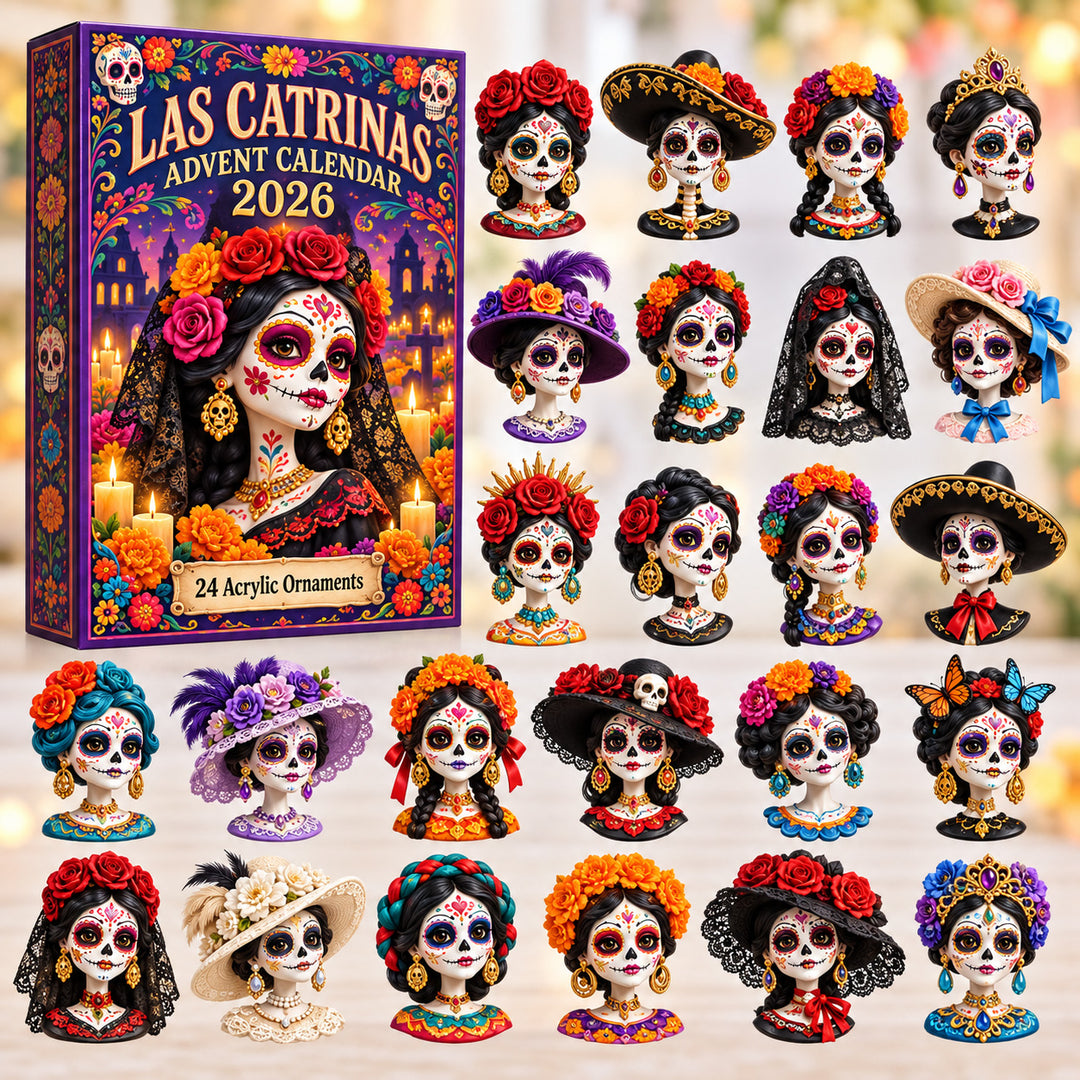 DAY OF THE DEAD KICKOFF 40% OFF - Las Catrinas Advent Calendar 2026 - 24-Day Festive Countdown, Acrylic Charms Blind Box - Gift For Family & Friends AC0HT590