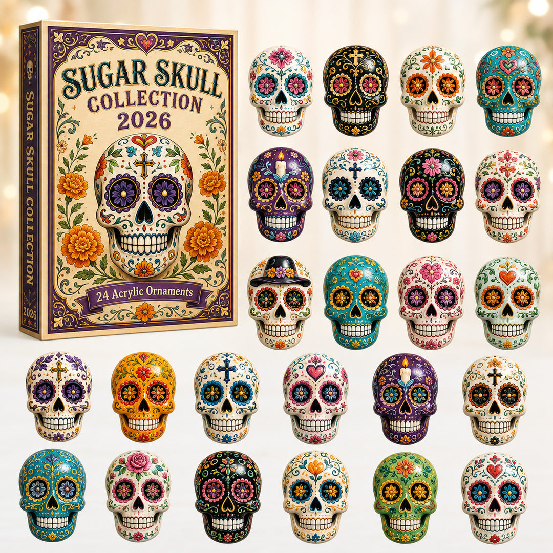 DAY OF THE DEAD KICKOFF 40% OFF - Sugar Skull Collection Advent Calendar 2026 - 24-Day Festive Countdown, Acrylic Charms Blind Box - Gift For Family & Friends AC0HT457