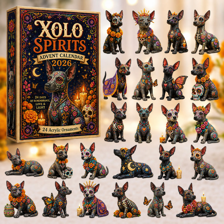 DAY OF THE DEAD KICKOFF 40% OFF - Xolo Spirits Advent Calendar 2026 - 24-Day Festive Countdown, Acrylic Charms Blind Box - Gift For Family & Friends AC0HT461