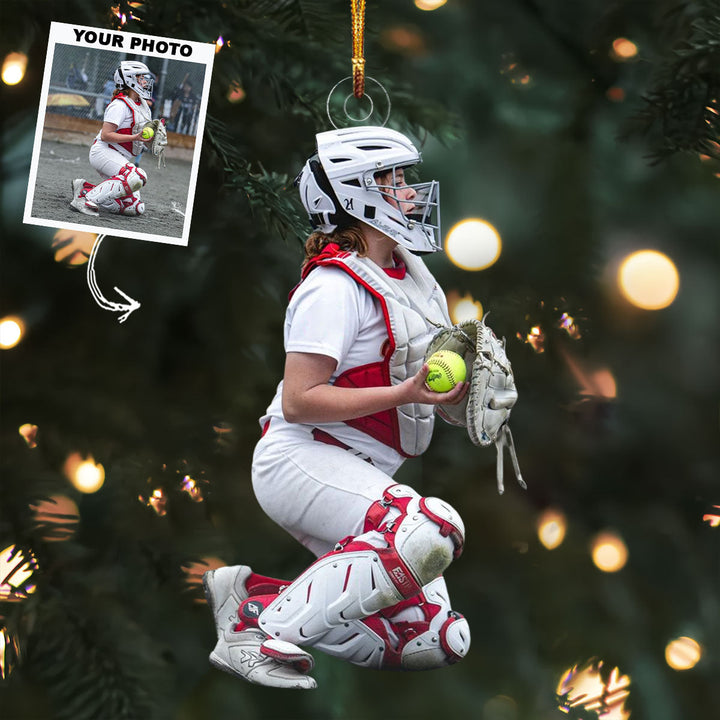 Diamond Warrior - Personalized Photo Mica Ornament - Christmas Gift For Softball Lovers, Softball Players