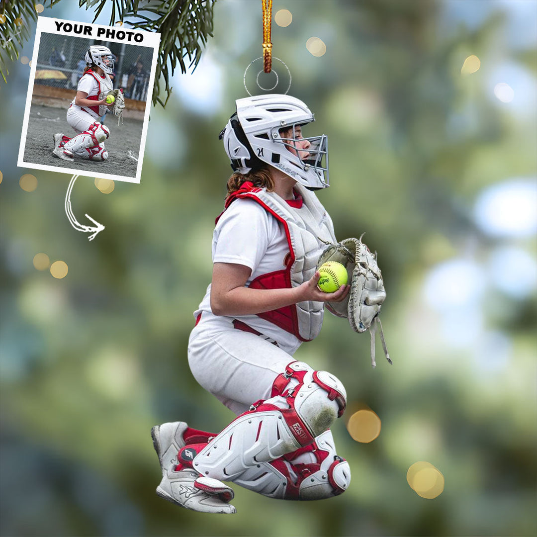 Diamond Warrior - Personalized Photo Mica Ornament - Christmas Gift For Softball Lovers, Softball Players