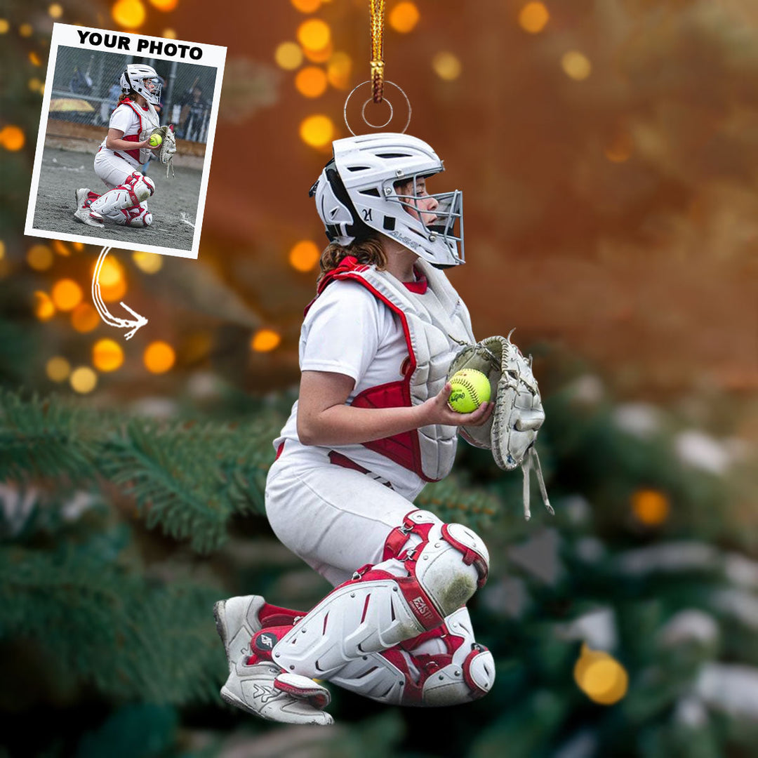 Diamond Warrior - Personalized Photo Mica Ornament - Christmas Gift For Softball Lovers, Softball Players