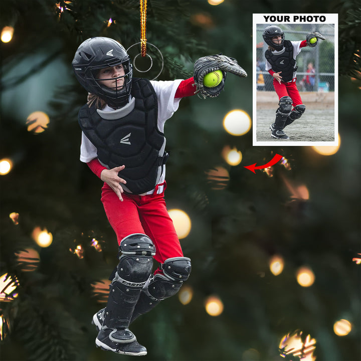 Diamond Warrior - Personalized Photo Mica Ornament - Christmas Gift For Baseball Players, Baseball Lovers