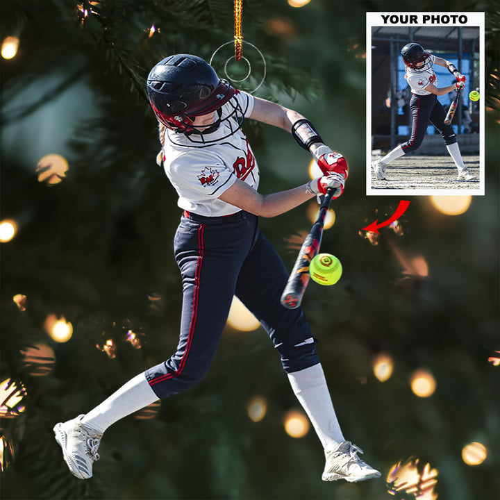 Diamond Warrior - Personalized Photo Mica Ornament - Christmas Gift For Softball Lovers, Softball Players