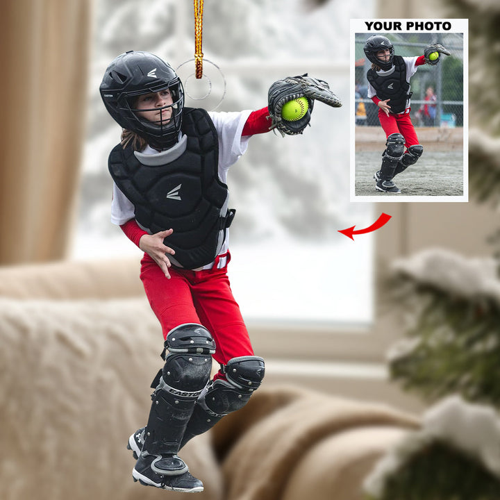 Diamond Warrior - Personalized Photo Mica Ornament - Christmas Gift For Baseball Players, Baseball Lovers