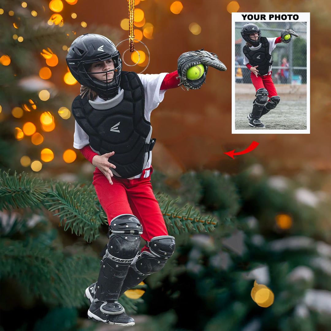 Diamond Warrior - Personalized Photo Mica Ornament - Christmas Gift For Baseball Players, Baseball Lovers