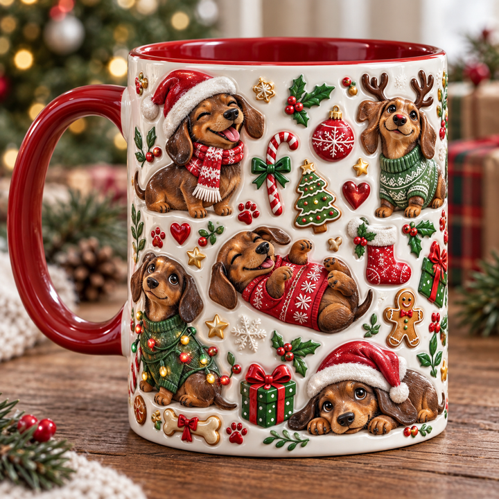 Merry Paws Christmas Accent Mug - Christmas Gift For Dog Lovers