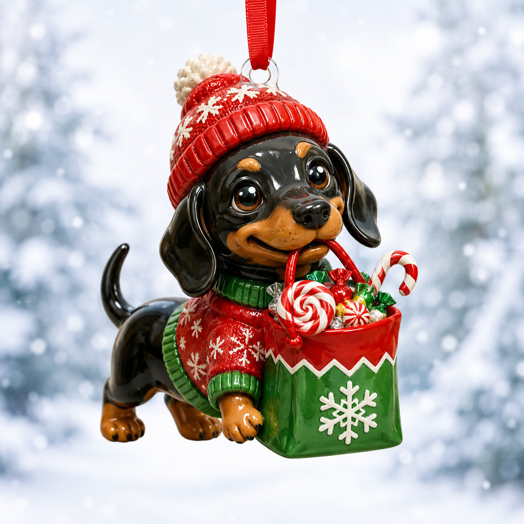 Dachshund Candy Bag Mica Ornament NCU0HT039