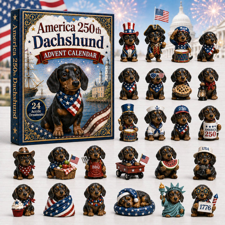 CHRISTMAS KICKOFF 40% OFF - Dachshund Advent Calendar 2026 - 24-Day Festive Countdown, Acrylic Charms Blind Box - Gift For Dog Lovers
