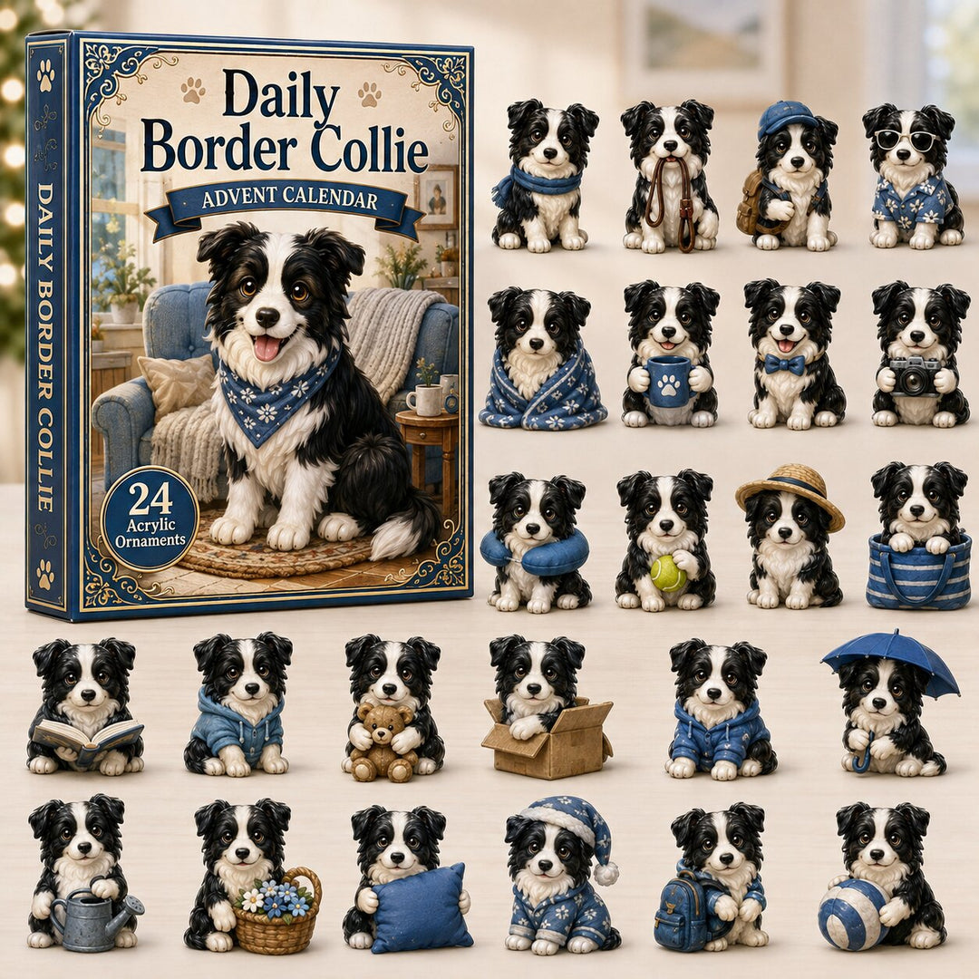 CHRISTMAS KICKOFF 40% OFF - Daily Border Collie Advent Calendar 2026 - 24-Day Festive Countdown, Acrylic Charms Blind Box - Gift For Dogs Lovers