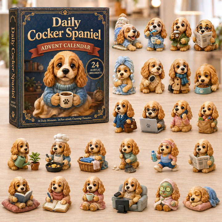 CHRISTMAS KICKOFF 40% OFF - Daily Cocker Spaniel Advent Calendar 2026 - 24-Day Festive Countdown, Acrylic Charms Blind Box - Gift For Cocker Spaniel Lovers AC0NT078
