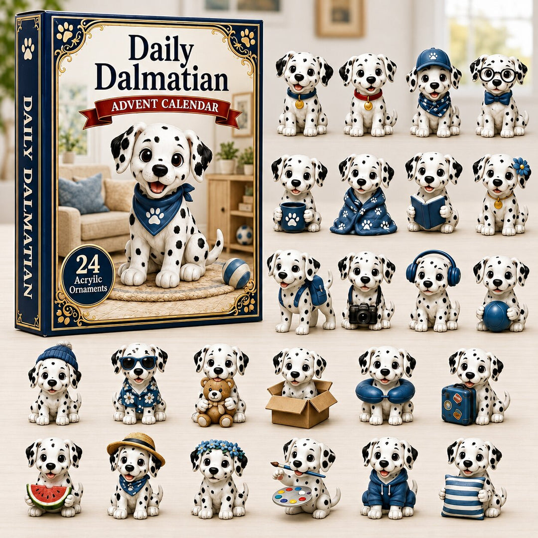 CHRISTMAS KICKOFF 40% OFF - Daily Dalmatian Advent Calendar 2026 - 24-Day Festive Countdown, Acrylic Charms Blind Box - Gift For Dog Lovers
