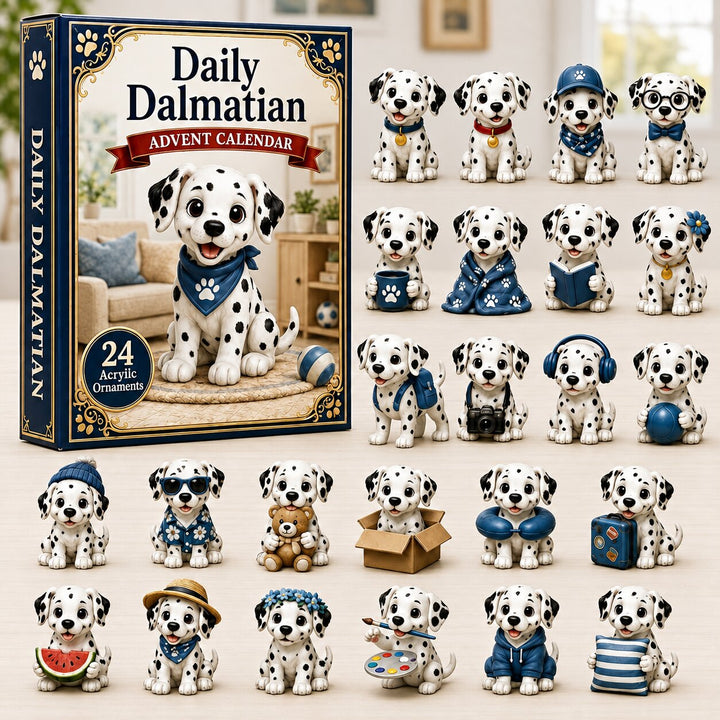 CHRISTMAS KICKOFF 40% OFF - Daily Dalmatian Advent Calendar 2026 - 24-Day Festive Countdown, Acrylic Charms Blind Box - Gift For Dog Lovers