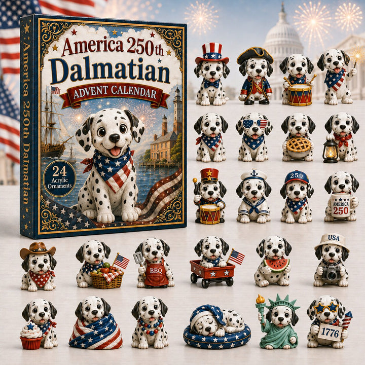 CHRISTMAS KICKOFF 40% OFF - Dalmatian Advent Calendar 2026 - 24-Day Festive Countdown, Acrylic Charms Blind Box - Gift For Dog Lovers