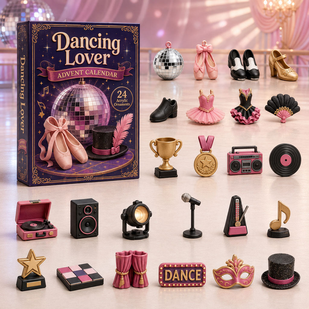 CHRISTMAS KICKOFF 40% OFF - Dancing Lover Advent Calendar 2026 - 24-Day Festive Countdown, Acrylic Charms Blind Box - Gift For Sport Lovers AC0HA058
