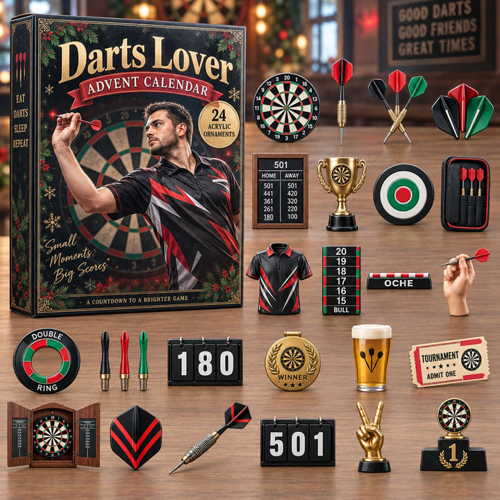 CHRISTMAS KICKOFF 40% OFF - Darts Lover Advent Calendar 2026 - 24-Day Festive Countdown, Acrylic Charms Blind Box - Gift For Darts Lovers AC0NT273