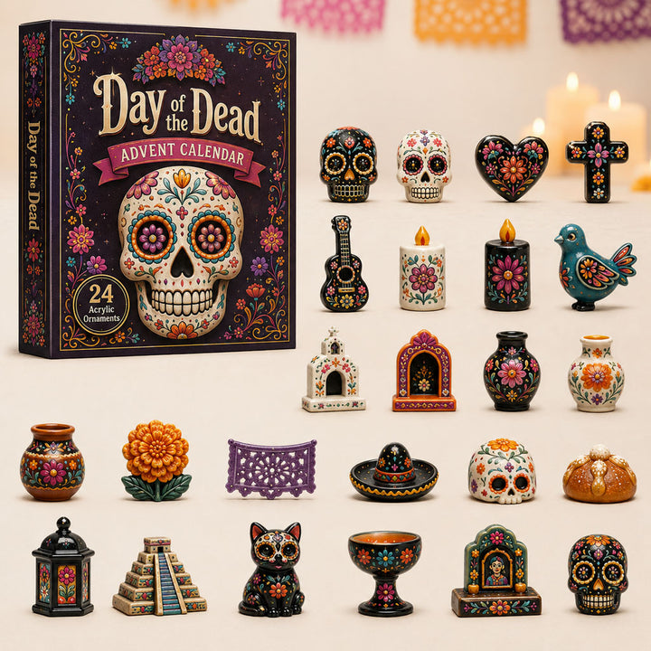 DAY OF THE DEAD KICKOFF 40% OFF - Day of the Dead Advent Calendar 2026 - 24-Day Festive Countdown, Acrylic Charms Blind Box - Gift For Family & Friends AC0TH191