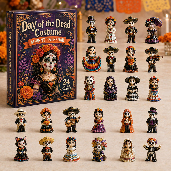 DAY OF THE DEAD KICKOFF 40% OFF - Day of the Dead Costume Advent Calendar 2026 - 24-Day Festive Countdown, Acrylic Charms Blind Box - Gift For Family & Friends AC0TH194