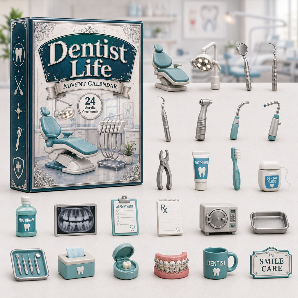 CHRISTMAS KICKOFF 40% OFF - Dentist Life Advent Calendar 2026 - 24-Day Festive Countdown, Acrylic Charms Blind Box - Gift For Job Lovers AC0HA228