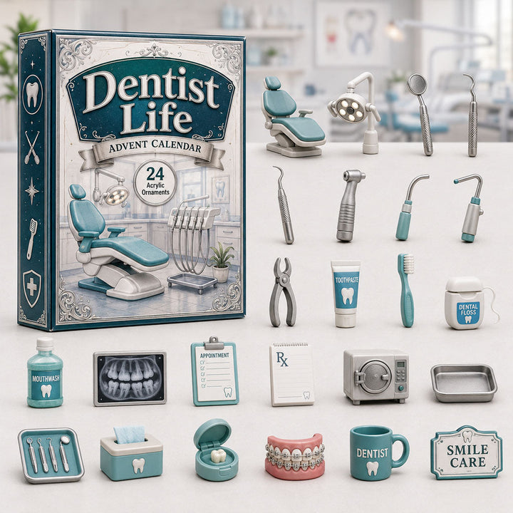 CHRISTMAS KICKOFF 40% OFF - Dentist Life Advent Calendar 2026 - 24-Day Festive Countdown, Acrylic Charms Blind Box - Gift For Job Lovers AC0HA228