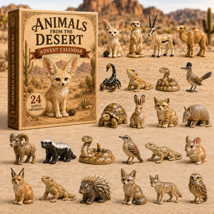 CHRISMAST KICKOFF 40% OFF - Desert Animals Life Advent Calendar 2026 - 24-Day Festive Countdown, Acrylic Charms Blind Box - Gift For Animal Lovers AC0TM196