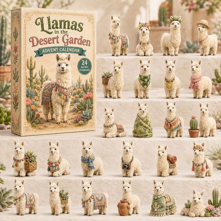 CHRISTMAS KICKOFF 40% OFF - Desert Llama Garden Advent Calendar 2026 - 24-Day Festive Countdown, Acrylic Charms Blind Box - Gift For Llama Lovers AC0TH035