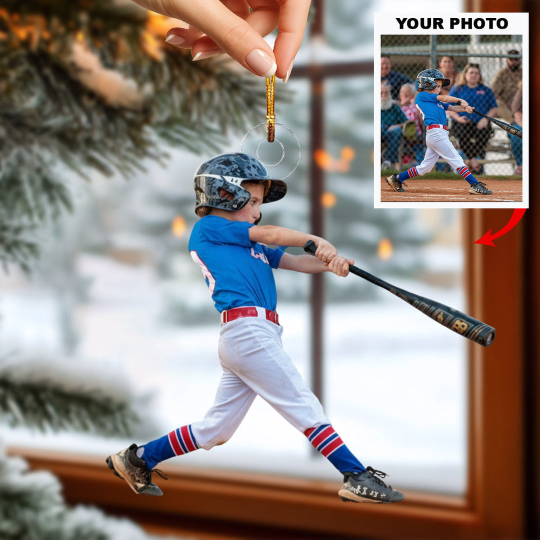 Diamond Swing - Personalized Photo Mica Ornament - Christmas Gift For Sport Loving Kids