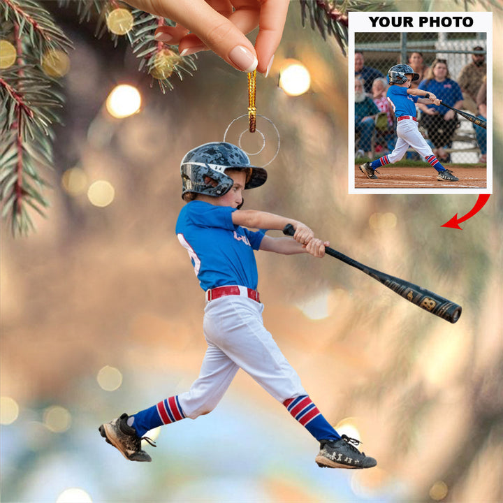 Diamond Swing - Personalized Photo Mica Ornament - Christmas Gift For Sport Loving Kids