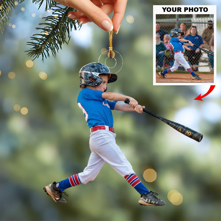 Diamond Swing - Personalized Photo Mica Ornament - Christmas Gift For Sport Loving Kids