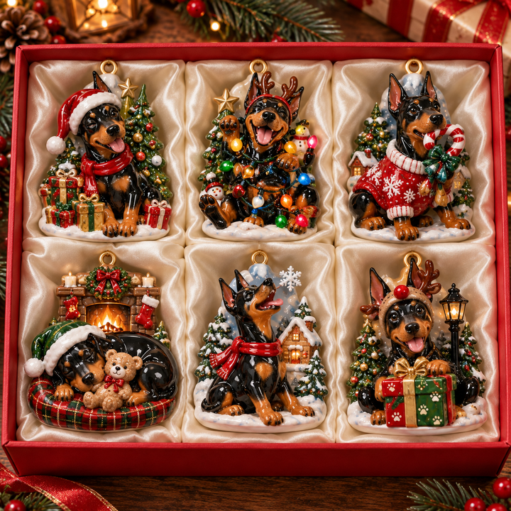 Doberman Christmas Acrylic Ornament Gift Set NCU0TH111