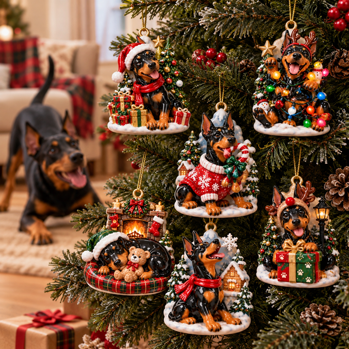 Doberman Christmas Acrylic Ornament Gift Set NCU0TH111