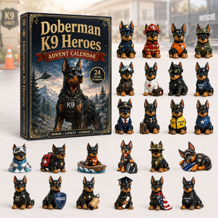 CHRISMAST KICKOFF 40% OFF - Doberman Jobs Advent Calendar 2026 - 24-Day Festive Countdown, Acrylic Charms Blind Box - Gift For Doberman Lovers AC0HA093