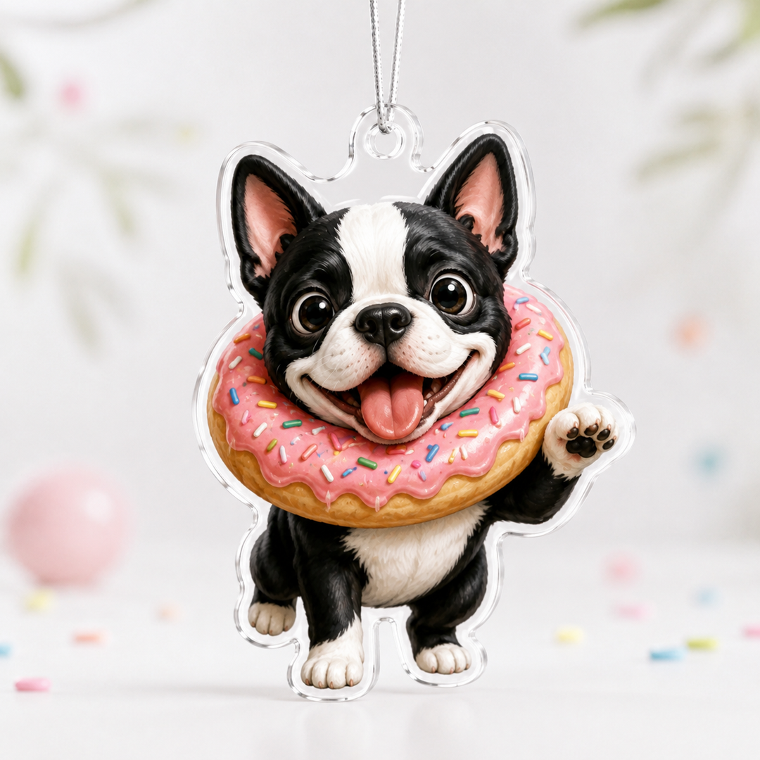 Donut Boston Terrier Mica Ornament NCU0NT060