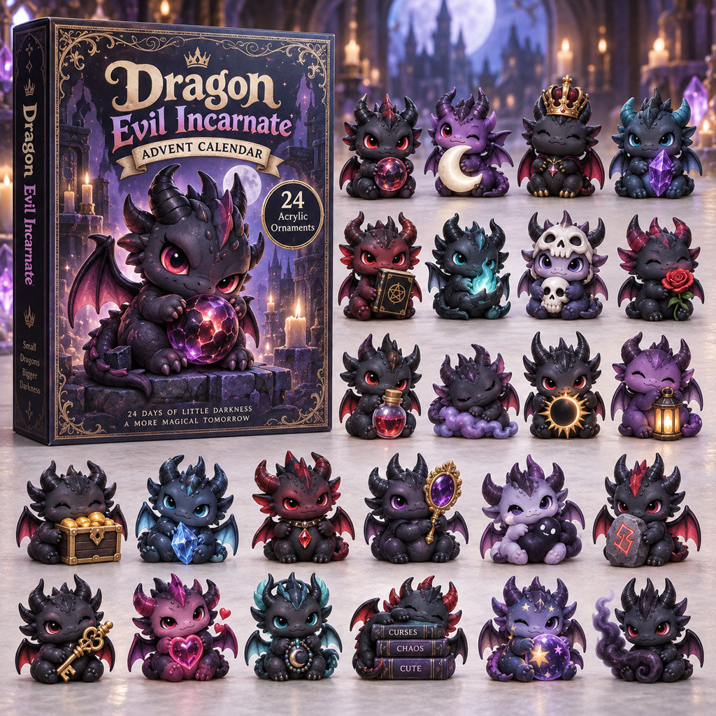 CHRISTMAS KICKOFF 40% OFF - Dragon Evil Incarnate Advent Calendar 2026 - 24-Day Festive Countdown, Acrylic Charms Blind Box - Gift For Kids AC0HA329
