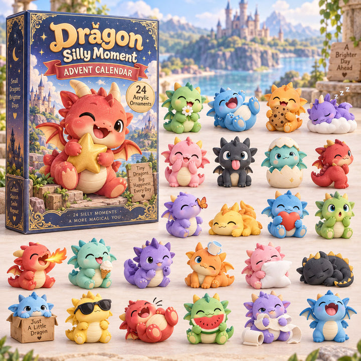 CHRISTMAS KICKOFF 40% OFF - Dragon Silly Moment Advent Calendar 2026 - 24-Day Festive Countdown, Acrylic Charms Blind Box - Gift For Kids AC0HA330
