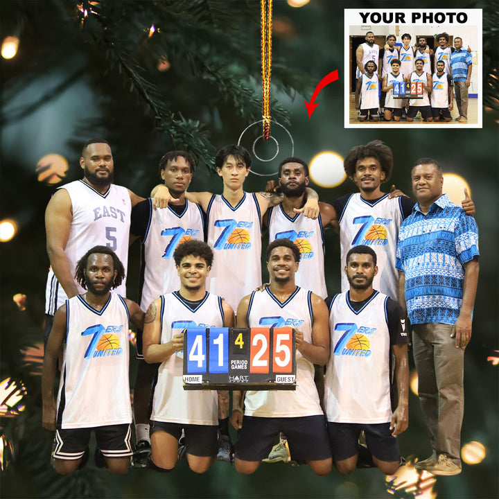 Dream Team - Personalized Photo Mica Ornament - Gift For Basketball Lovers, Family Members