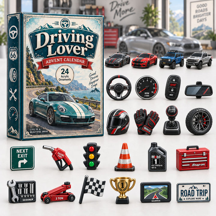CHRISTMAS KICKOFF 40% OFF - Driving Lover Advent Calendar 2026 - 24-Day Festive Countdown, Acrylic Charms Blind Box - Gift For Outdoor Hobby Lovers AC0HA255