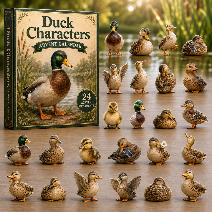 CHRISTMAS KICKOFF 40% OFF - Duck Characters Advent Calendar 2026 - 24-Day Festive Countdown, Acrylic Charms Blind Box - Gift For Duck Lovers AC0NT188