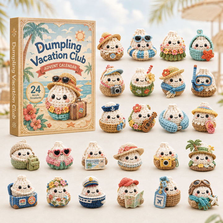 CHRISMAST KICKOFF 40% OFF - Dumpling Vacation Club Advent Calendar 2026 - 24-Day Festive Countdown, Acrylic Charms Blind Box - Gift For Crochet Lovers AC0HA173
