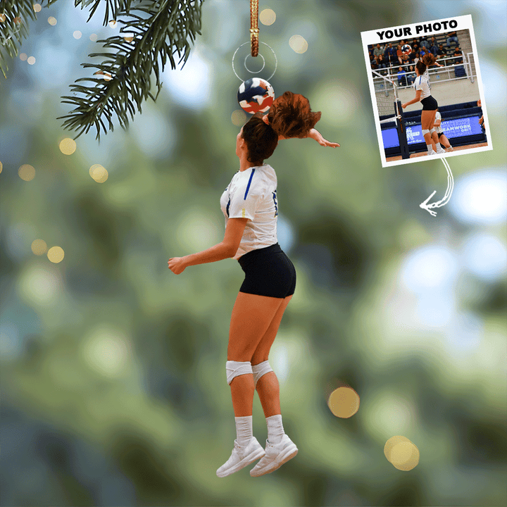 Dynamic Pose - Personalized Photo Mica Ornament - Gift For Volleyball Lovers, Family Members, Wife, Girlfriend