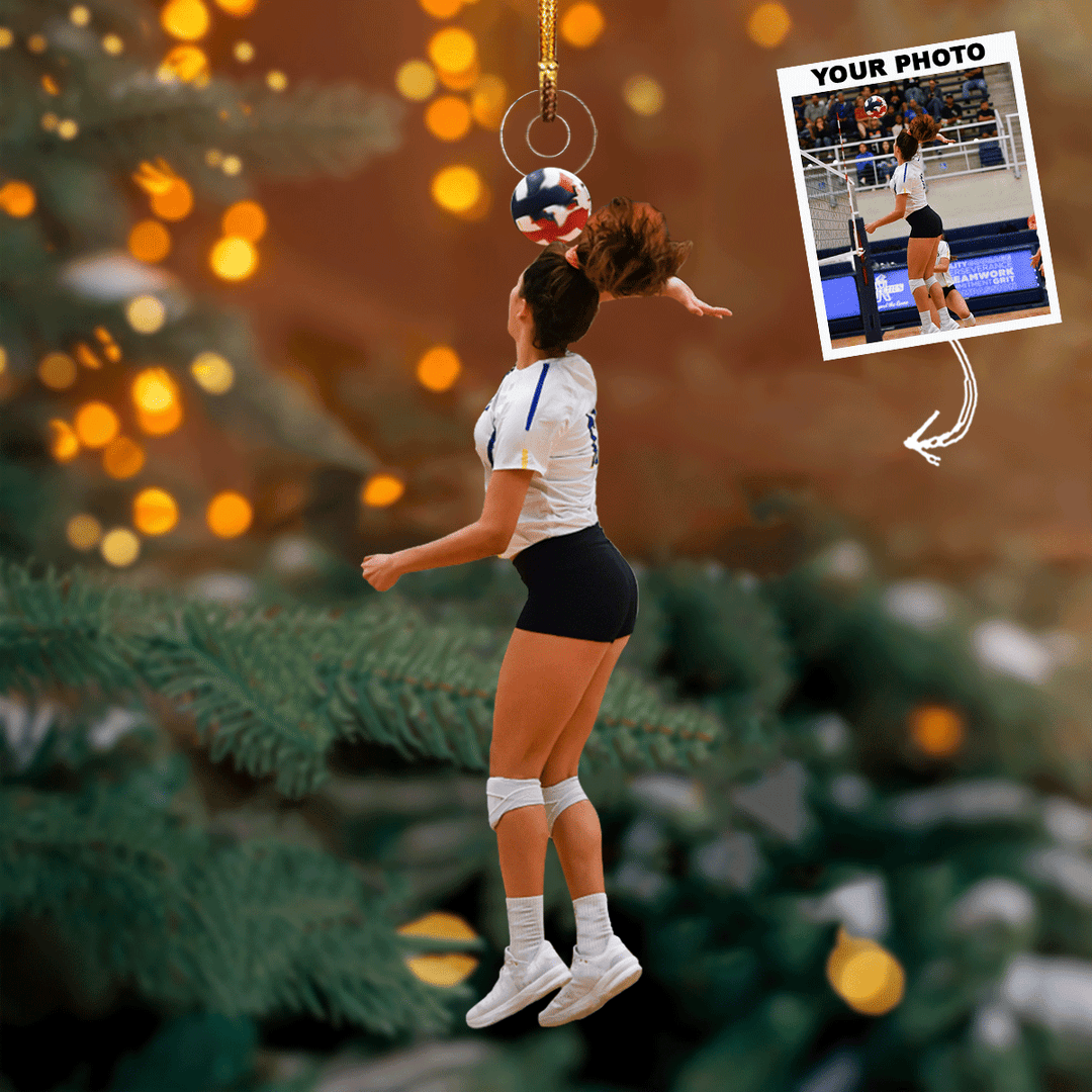 Dynamic Pose - Personalized Photo Mica Ornament - Gift For Volleyball Lovers, Family Members, Wife, Girlfriend