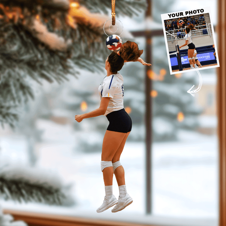 Dynamic Pose - Personalized Photo Mica Ornament - Gift For Volleyball Lovers, Family Members, Wife, Girlfriend
