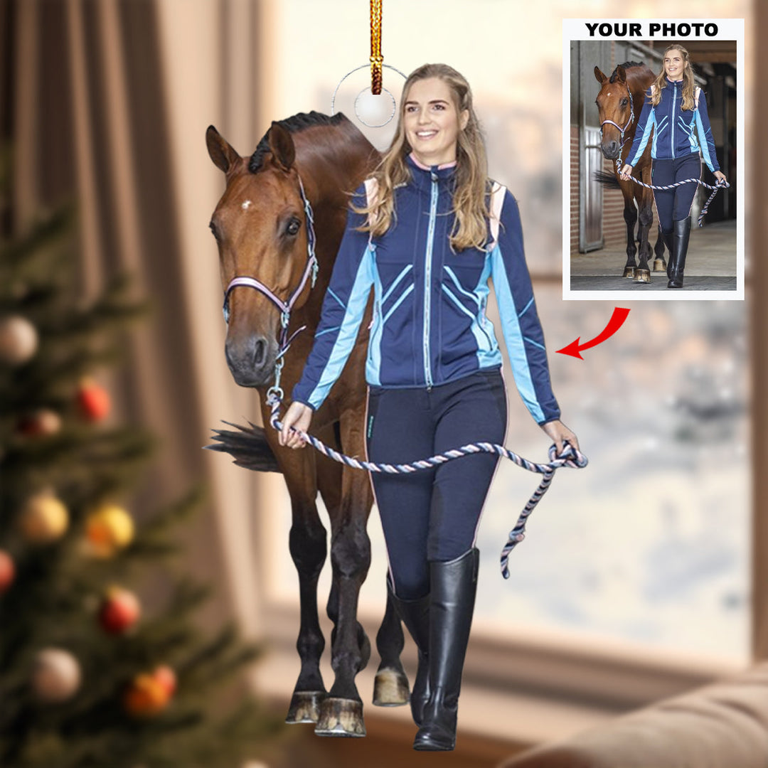 Equestrian Ace - Personalized Photo Mica Ornament - Christmas Gift For Horse Lovers, Family Members