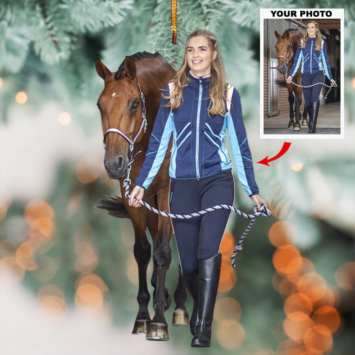 Equestrian Ace - Personalized Photo Mica Ornament - Christmas Gift For Horse Lovers, Family Members
