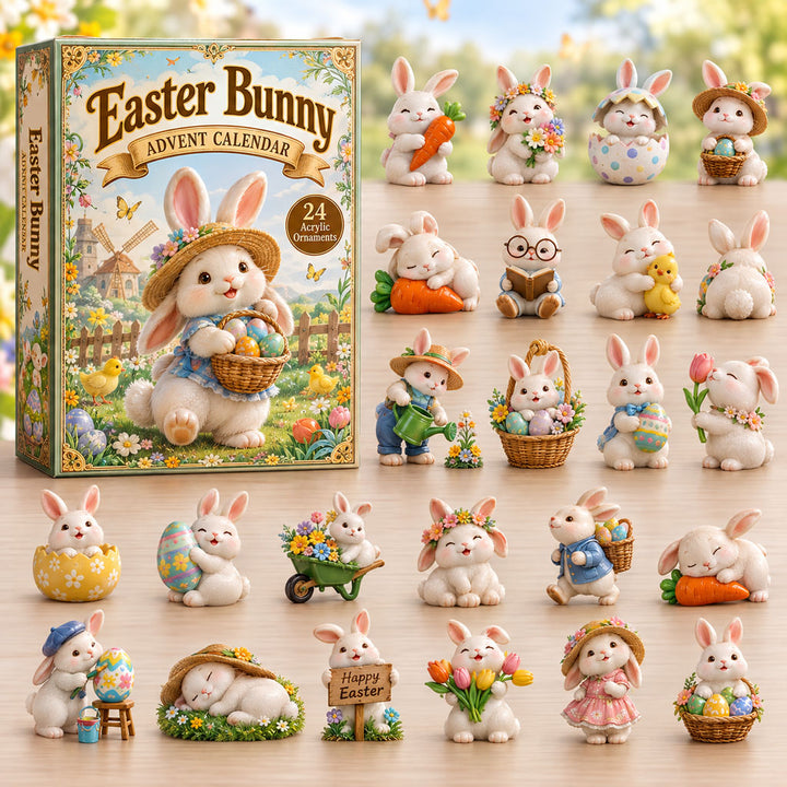 CHRISTMAS KICKOFF 40% OFF - Easter Bunny Advent Calendar 2026 - 24-Day Festive Countdown, Acrylic Charms Blind Box - Gift For Bunny Lovers