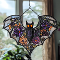 Gothic Cat On Skull - Window Hanging Suncatcher NCU0PD029