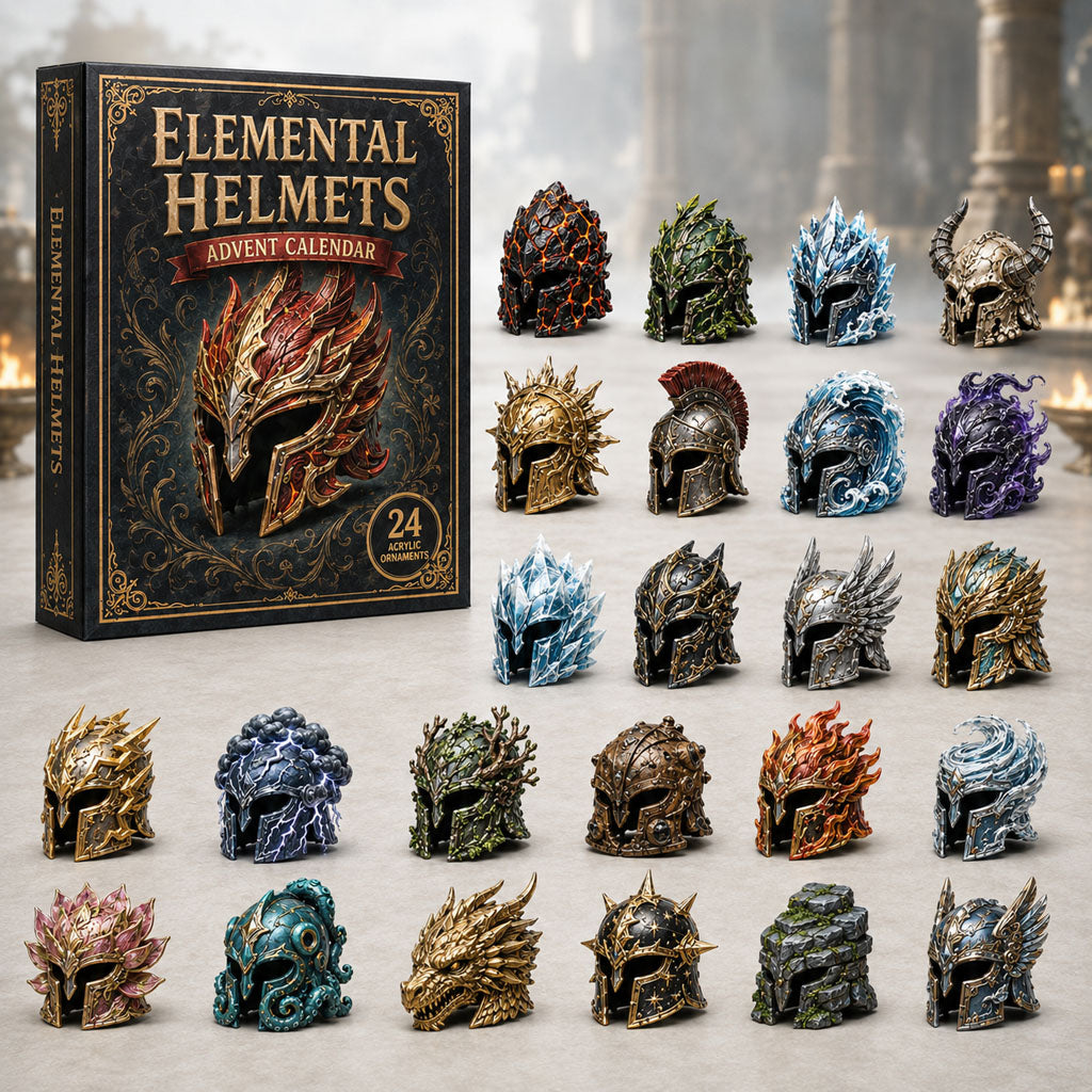 CHRISTMAS KICKOFF 40% OFF - Elemental Helmets Advent Calendar 2026 - 24-Day Festive Countdown, Acrylic Charms Blind Box - Gift For Helmets Lovers AC0HA032