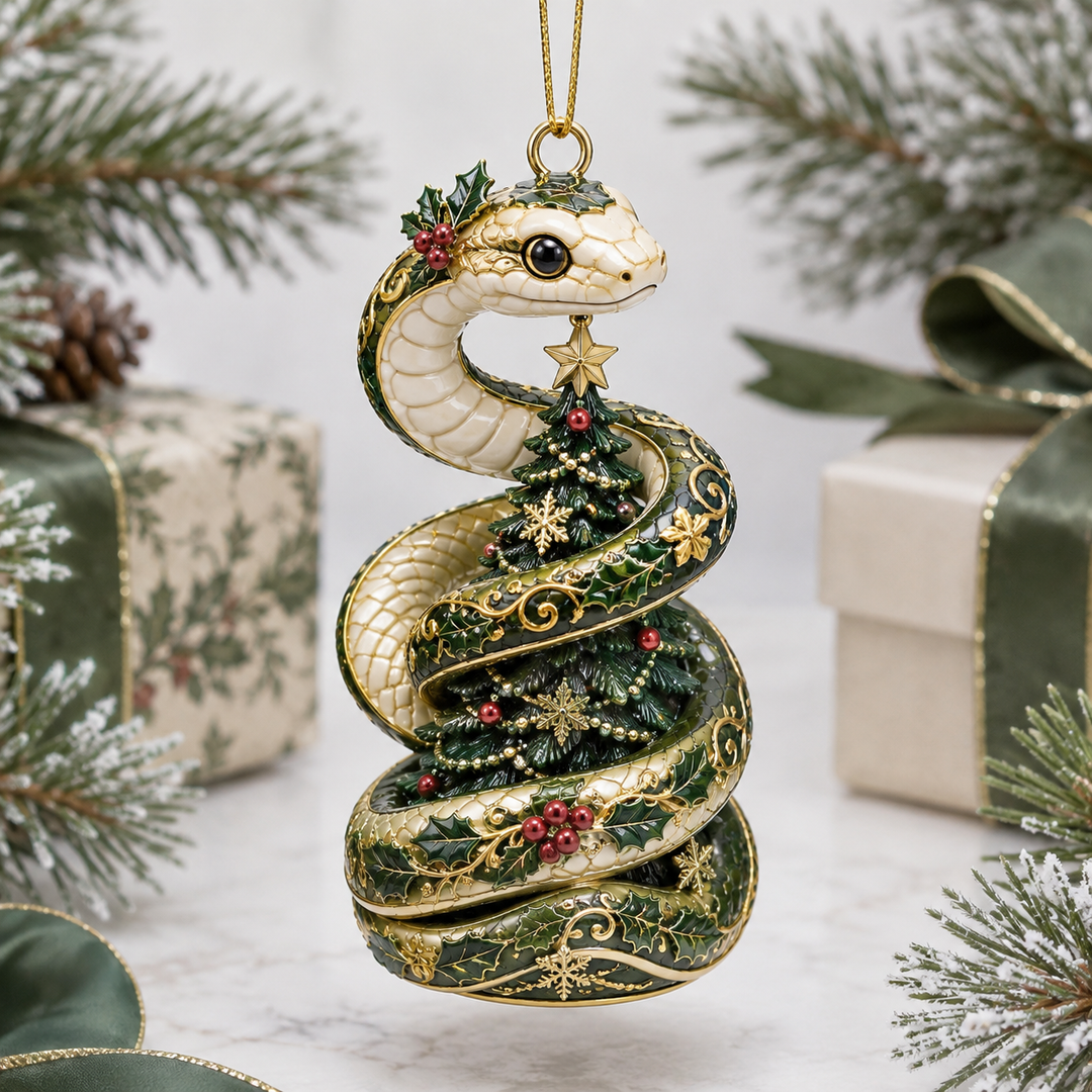 Emerald Christmas Serpent Mica Ornament NCU0TH011